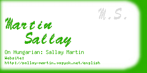 martin sallay business card